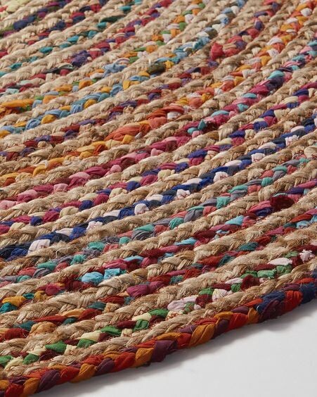 Alfombra redonda Saht de yute y algodón multicolor Ø 100 cm