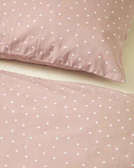 Set Betiana funda nórdica, bajera y funda almohada algodón orgánico GOTS topos 60 x 120 cm