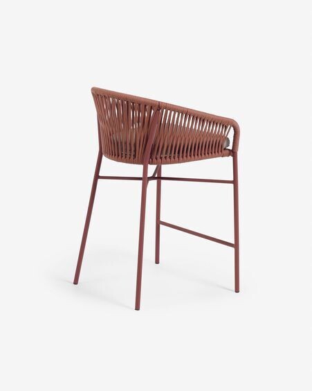 Taburete Yanet de cuerda terracota y acero galvanizado altura 65 cm