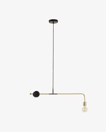 Lámpara de techo Wick 80 cm de acero y mármol negro
