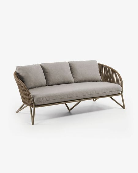 Sofá Branzie 3 plazas de cuerda marrón 180 cm Sofá Branzie 3 plazas de cuerda marrón 180 cm