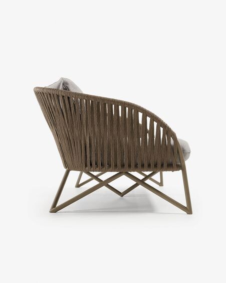 Sofá Branzie 3 plazas de cuerda marrón 180 cm