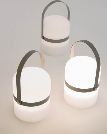 Lámpara de mesa LED mini Ridley polietileno gris