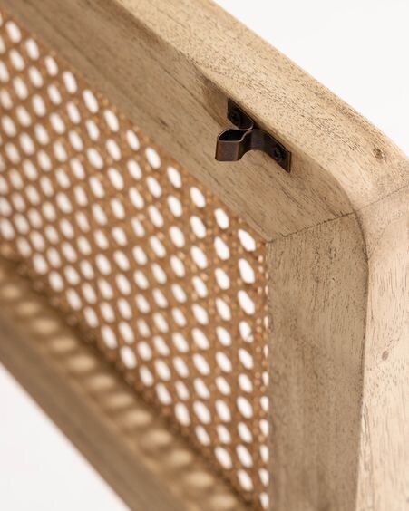 Mueble TV Nalu de madera maciza de mindi y ratán 150 x 50 cm