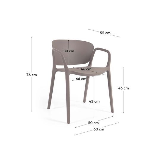 Silla 100% de exterior Ania marrón