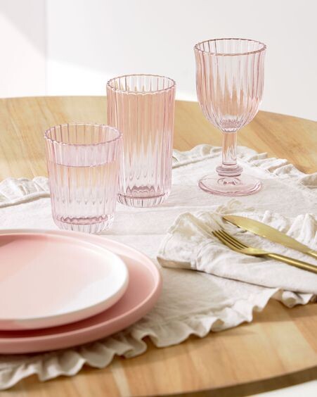 Vaso pequeño Savelia de vidrio rosa claro