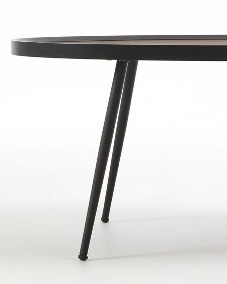 Mesa de centro Kinsley chapa de nogal y estructura de acero acabado negro 102 x 56 cm