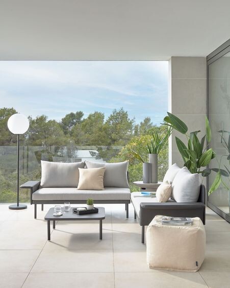 Puf cuadrado Nedra 50 x 50 cm beige