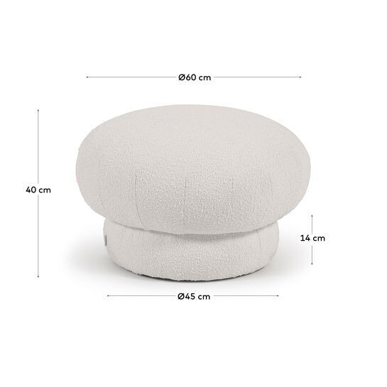 Puf redondo Sarisha de borreguito blanco Ø 63 cm