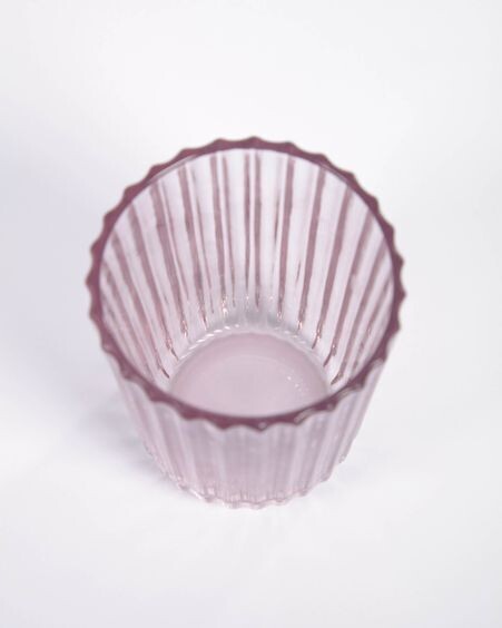 Vaso pequeño Savelia de vidrio rosa claro