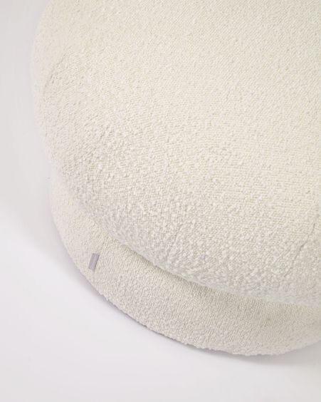 Puf redondo Sarisha de borreguito blanco Ø 63 cm