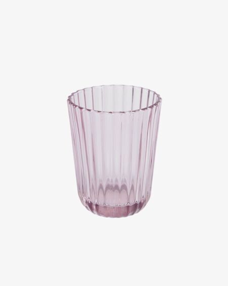 Vaso pequeño Savelia de vidrio rosa claro