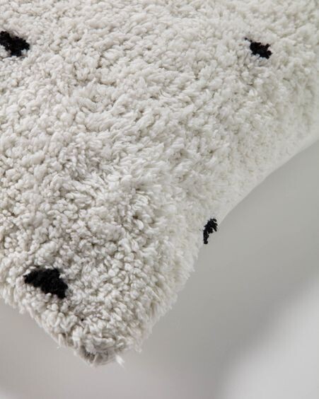 Funda cojín Meri algodón blanco con lunares negros 45 x 45 cm