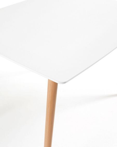 Mesa Wad 120 x 75 cm cm lacado blanco patas de madera maciza de haya