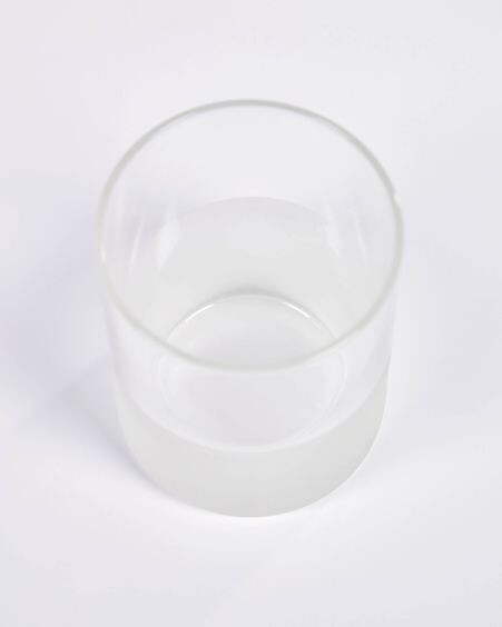 Vaso pequeño Lilli de vidrio transparente y blanco