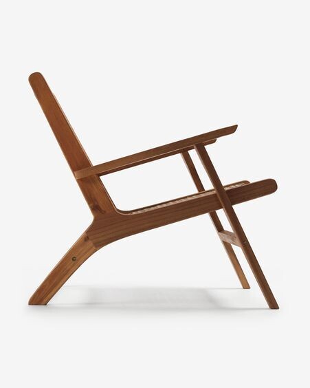 Sillón Grignoon de madera maciza de acacia y ratán sintético trenzado FSC 100%