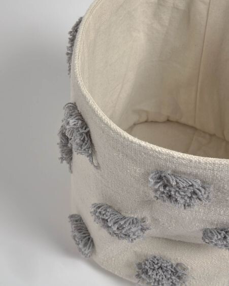 Cesta pequeña Khrista 100% algodón orgánico (GOTS) gris