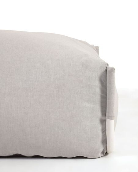 Puf sofá modular 100% para exterior Square gris claro y aluminio blanco 101 x 101 cm