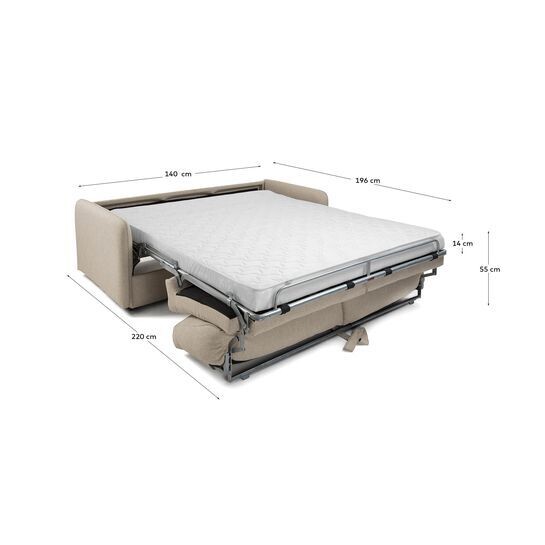 Sofá cama Kymoon 2 plazas poliuretano chrono beige 140 cm