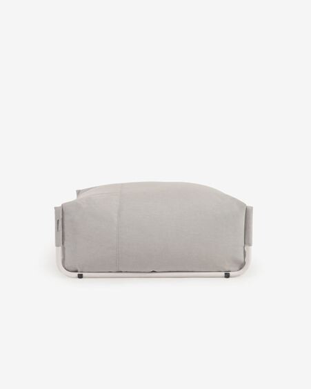 Puf sofá modular 100% para exterior Square gris claro y aluminio blanco 101 x 101 cm