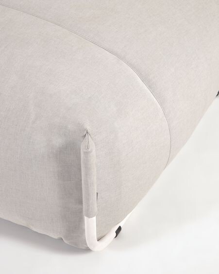 Puf sofá modular 100% para exterior Square gris claro y aluminio blanco 101 x 101 cm