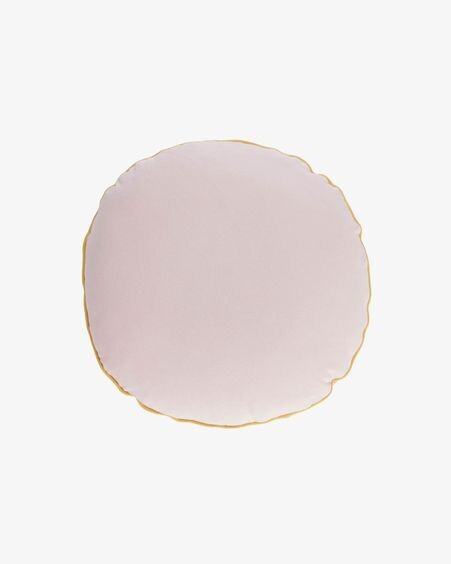 Funda cojín redondo Fresia 100% algodón rosa Ø 45 cm