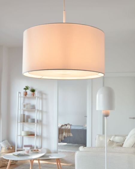 Pantalla lámpara de techo Santana blanco con difusor blanco Ø 40 cm