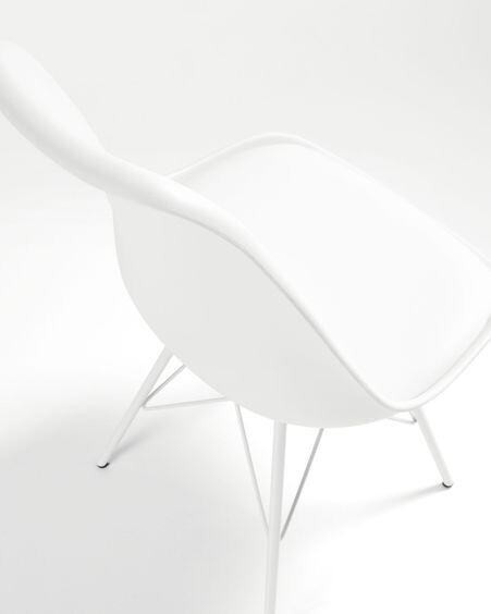 Silla Ralf blanco con patas de metal