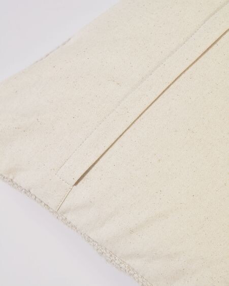 Funda cojín Bibiana de lana y algodón beige con estampado terracota y amarillo 45 x 45 cm