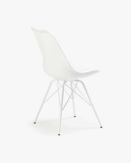 Silla Ralf blanco con patas de metal