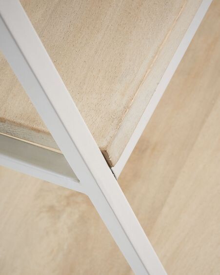 Estantería Push de madera maciza de mango y acero blanco 100 x 180 cm