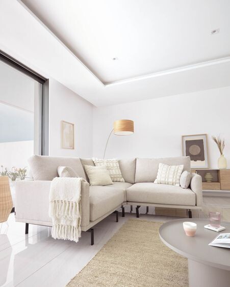 Sofá rinconero Galene 2 plazas beige 207 x 207 cm