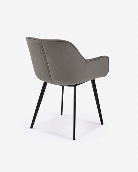 Silla Mulder terciopelo gris