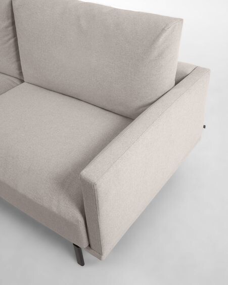 Sofá Galene 3 plazas con chaise longue izquierdo beige 254 cm