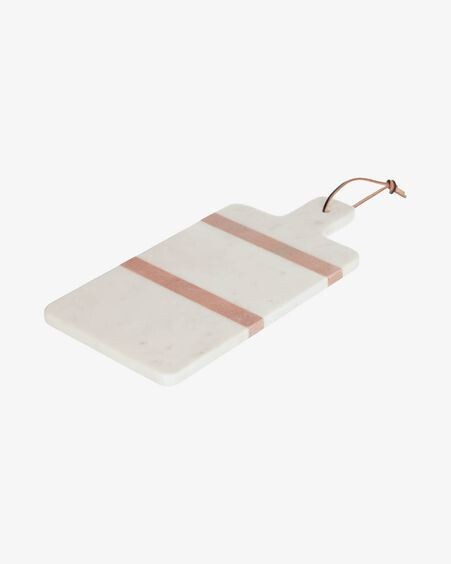 Tabla de servir Jesiah mármol blanco y rosa