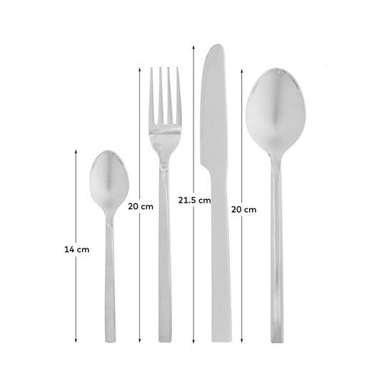 Set Crisps de 16 cubiertos plateado