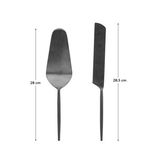 Set Fer de 2 cubiertos para pastel negro