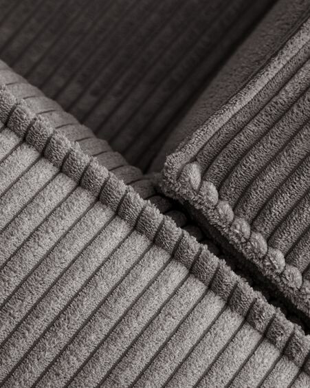 Sofá Blok 4 plazas chaise longue derecho pana gruesa gris 330 cm