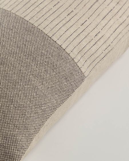 Funda de cojín Sagira 100% algodón con rayas marrón y beige 30 x 50 cm