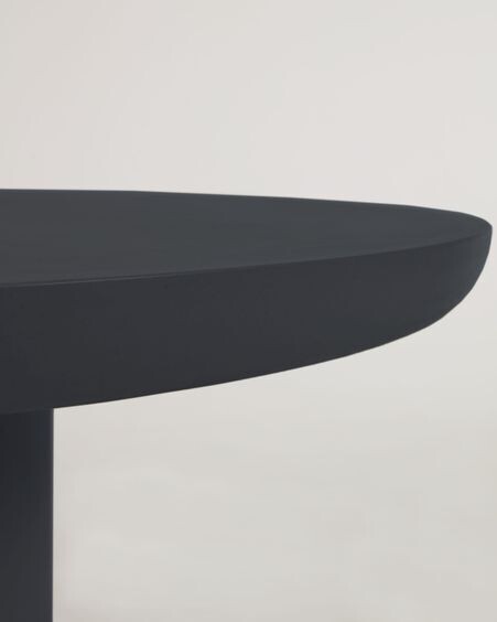 Mesa redonda de exterior Taimi de cemento con acabado negro Ø 110 cm