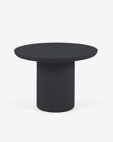 Mesa redonda de exterior Taimi de cemento con acabado negro Ø 110 cm
