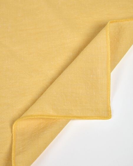 Set Eyen de 2 servilletas de algodón y lino amarillo