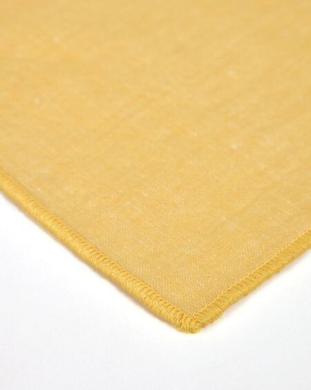 Set Eyen de 2 servilletas de algodón y lino amarillo