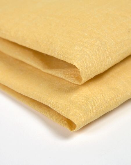 Set Eyen de 2 servilletas de algodón y lino amarillo