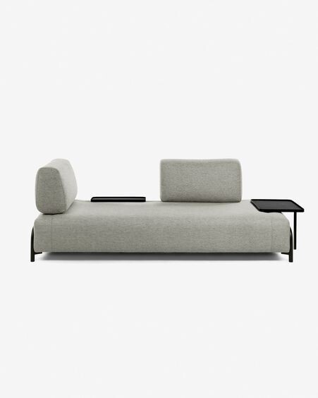 Sofá Compo 3 plazas beige con bandeja grande 252 cm