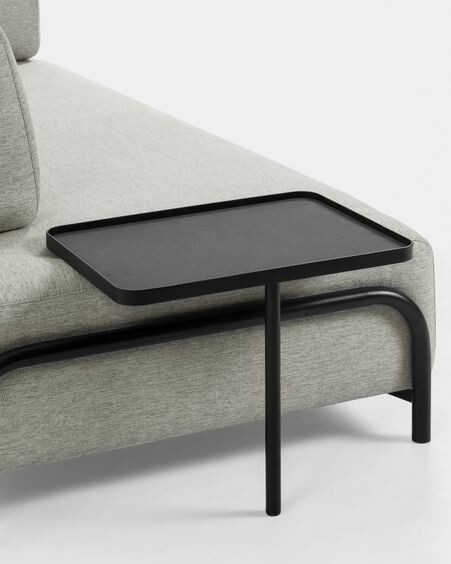 Sofá Compo 3 plazas beige con bandeja grande 252 cm