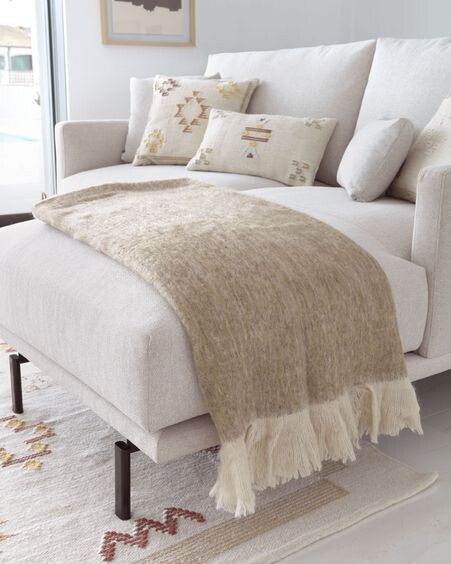 Sofá Galene 3 plazas con chaise longue derecho beige 194 cm
