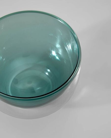 Bol Braulia de cristal verde y transparente