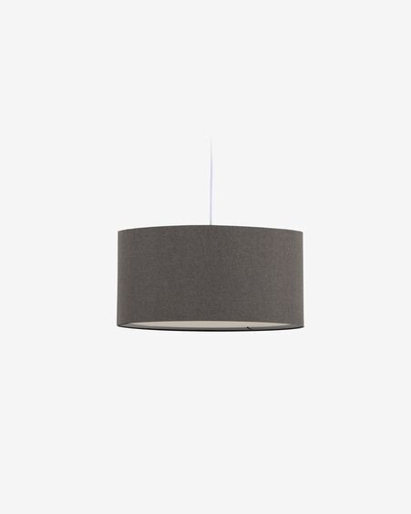 Pantalla lámpara de techo pequeño Nazli de lino con acabado gris Ø 40 cm