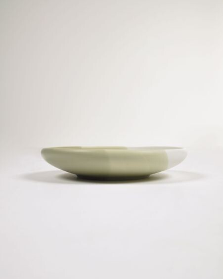 Plato de postre Sayuri de porcelana verde y blanco